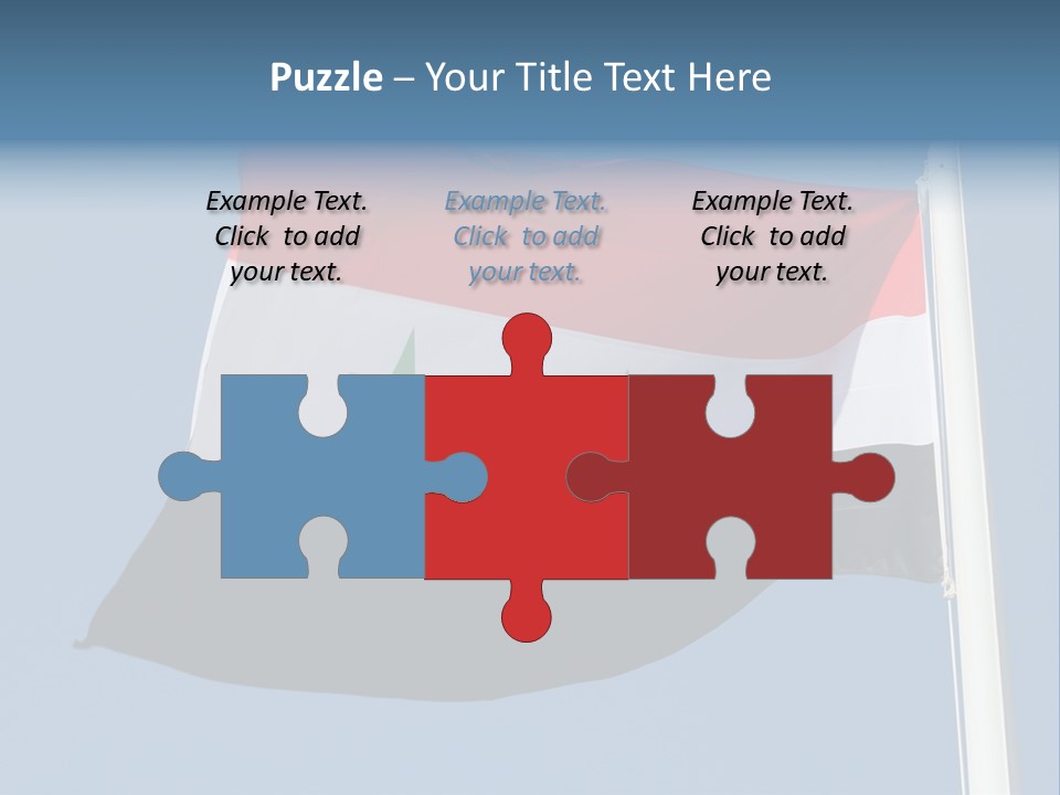 The Flag Of The Country Of Jordan Is Flying In The Sky PowerPoint Template