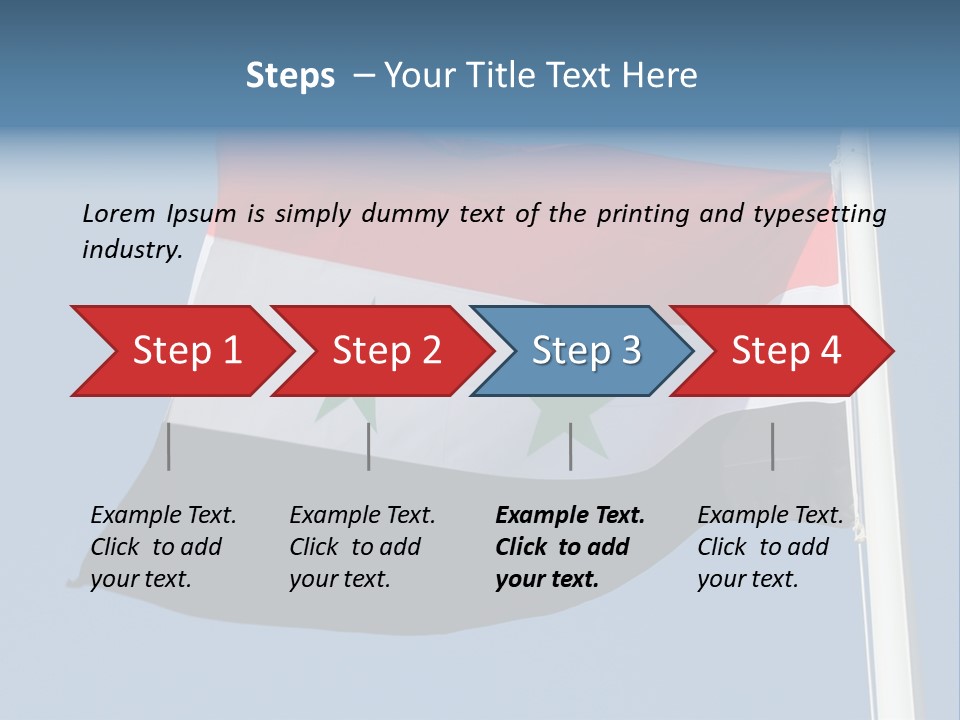 The Flag Of The Country Of Jordan Is Flying In The Sky PowerPoint Template