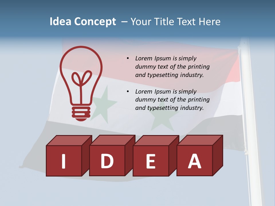 The Flag Of The Country Of Jordan Is Flying In The Sky PowerPoint Template