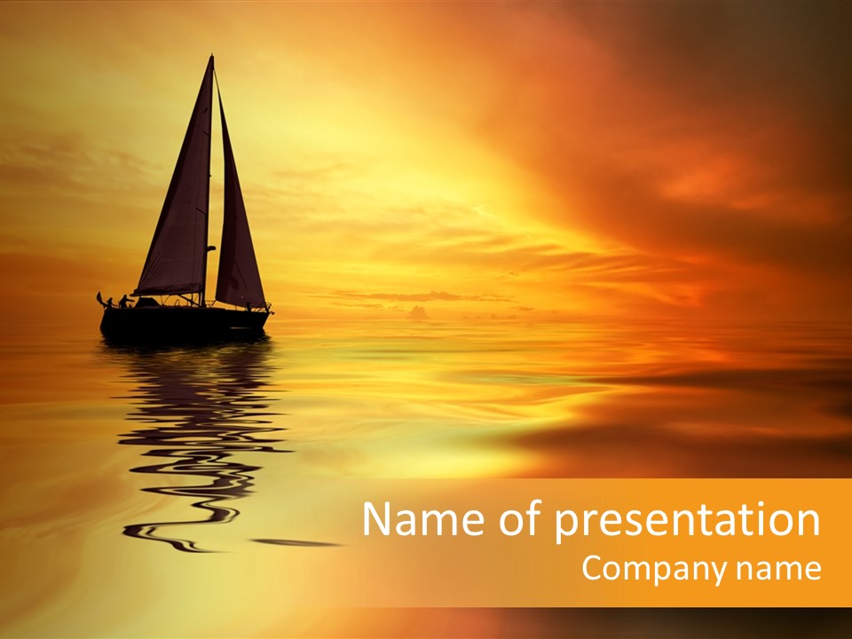 Sailboat Against A Beautiful Sunset PowerPoint Template
