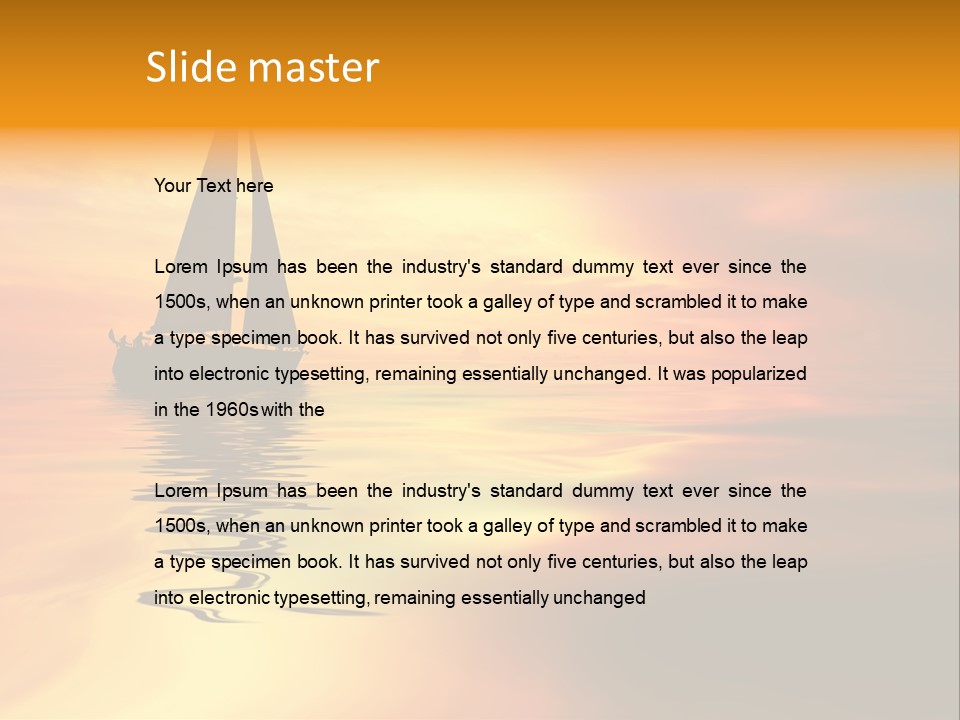 Sailboat Against A Beautiful Sunset PowerPoint Template