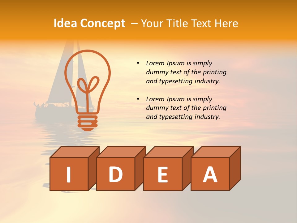 Sailboat Against A Beautiful Sunset PowerPoint Template
