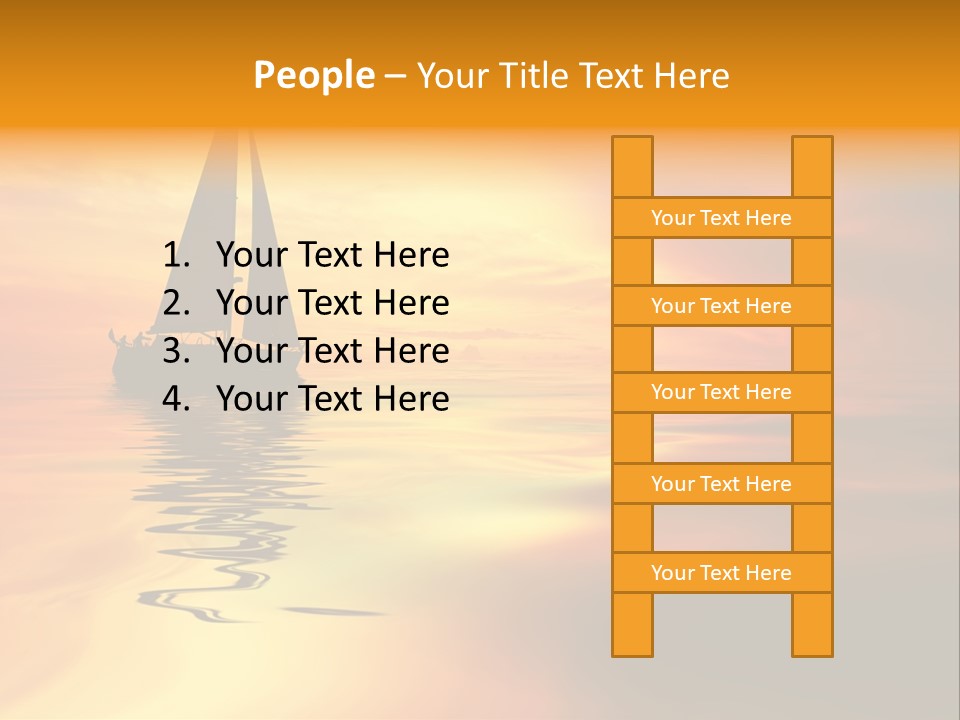 Sailboat Against A Beautiful Sunset PowerPoint Template