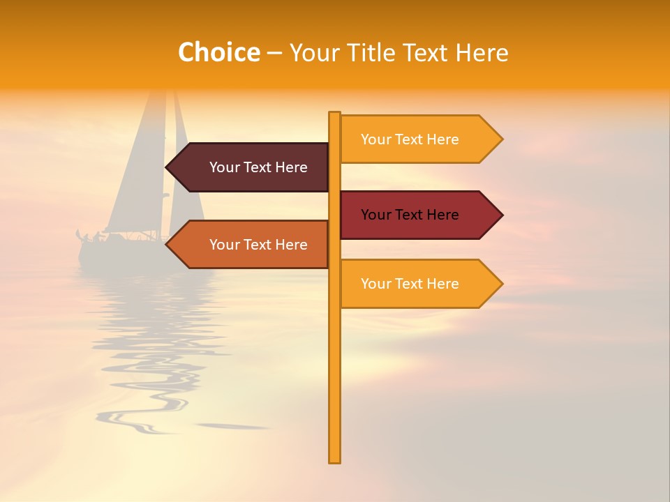 Sailboat Against A Beautiful Sunset PowerPoint Template