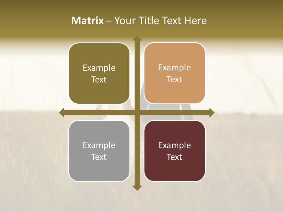 A Newly Wed Couple Walking Through A Grassland, Holding Hands PowerPoint Template