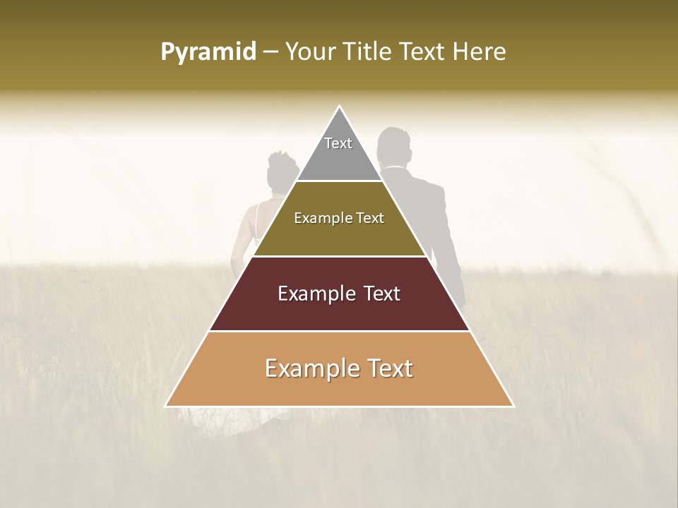 A Newly Wed Couple Walking Through A Grassland, Holding Hands PowerPoint Template