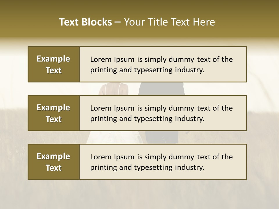 A Newly Wed Couple Walking Through A Grassland, Holding Hands PowerPoint Template