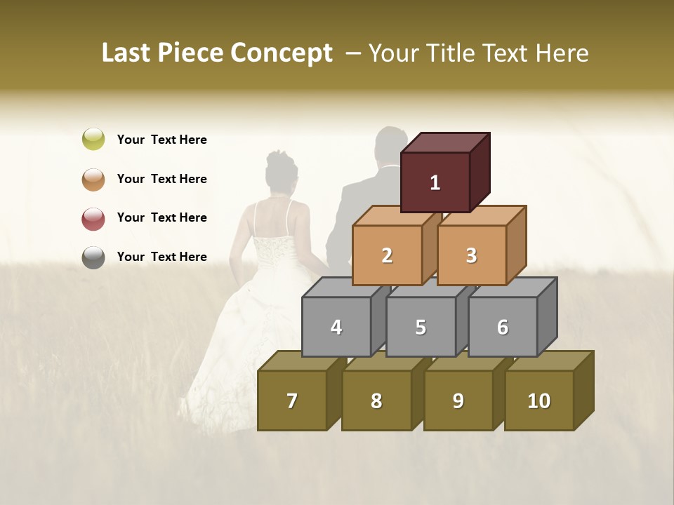 A Newly Wed Couple Walking Through A Grassland, Holding Hands PowerPoint Template