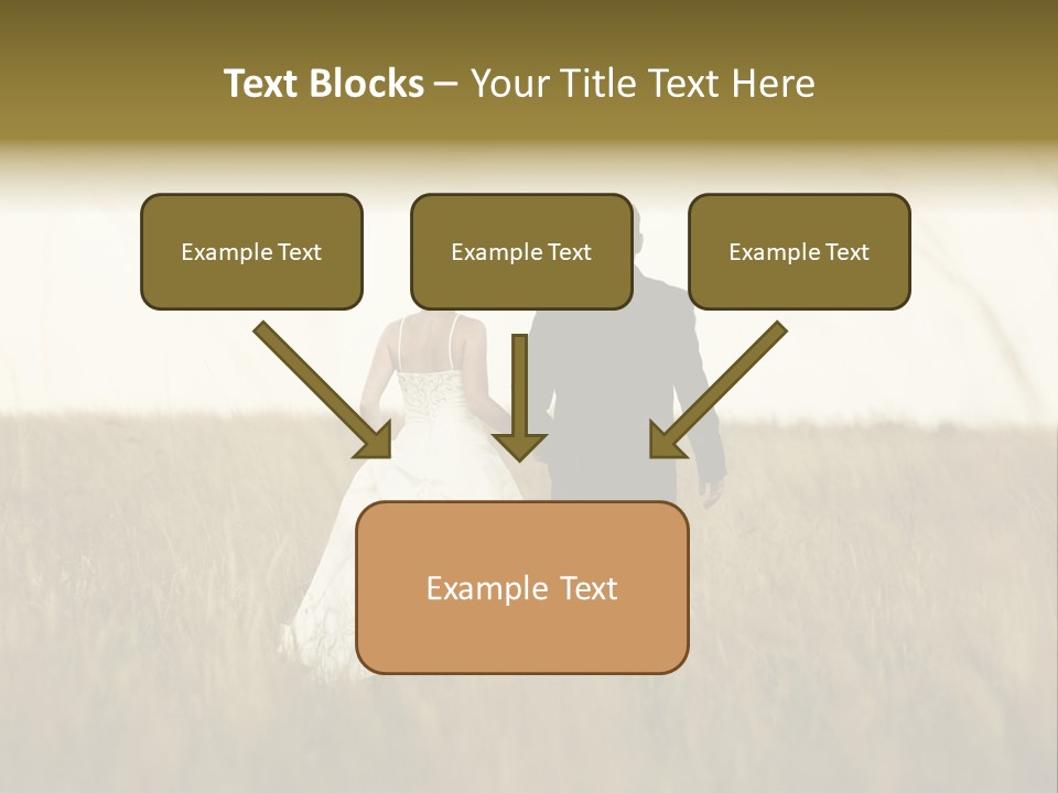 A Newly Wed Couple Walking Through A Grassland, Holding Hands PowerPoint Template