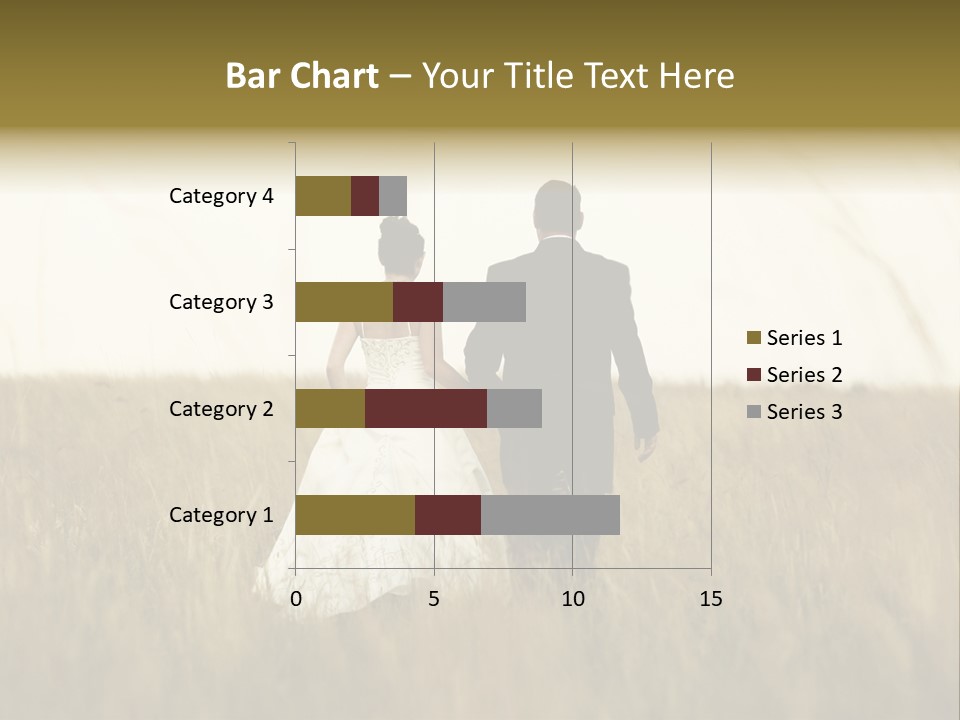 A Newly Wed Couple Walking Through A Grassland, Holding Hands PowerPoint Template