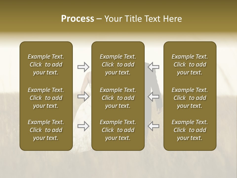 A Newly Wed Couple Walking Through A Grassland, Holding Hands PowerPoint Template