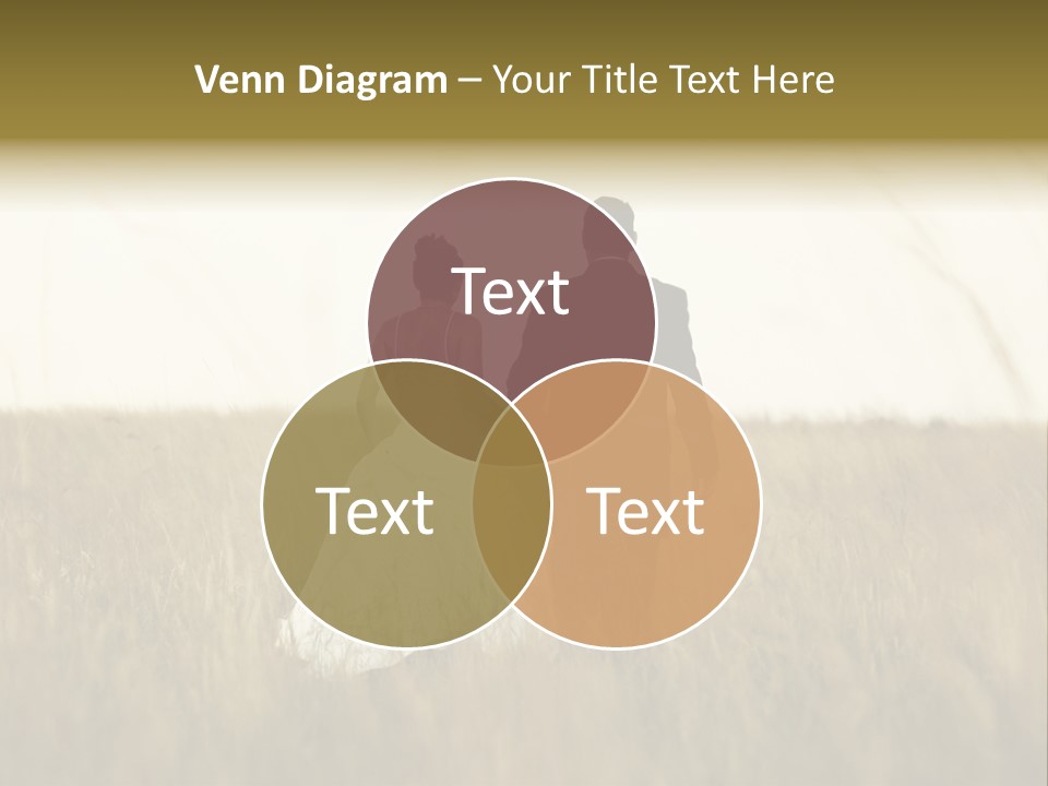 A Newly Wed Couple Walking Through A Grassland, Holding Hands PowerPoint Template