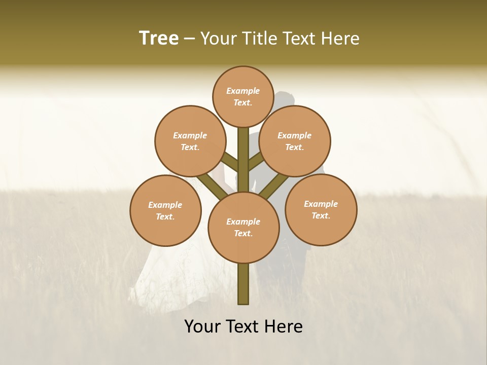 A Newly Wed Couple Walking Through A Grassland, Holding Hands PowerPoint Template