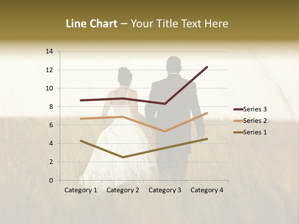 A Newly Wed Couple Walking Through A Grassland, Holding Hands PowerPoint Template