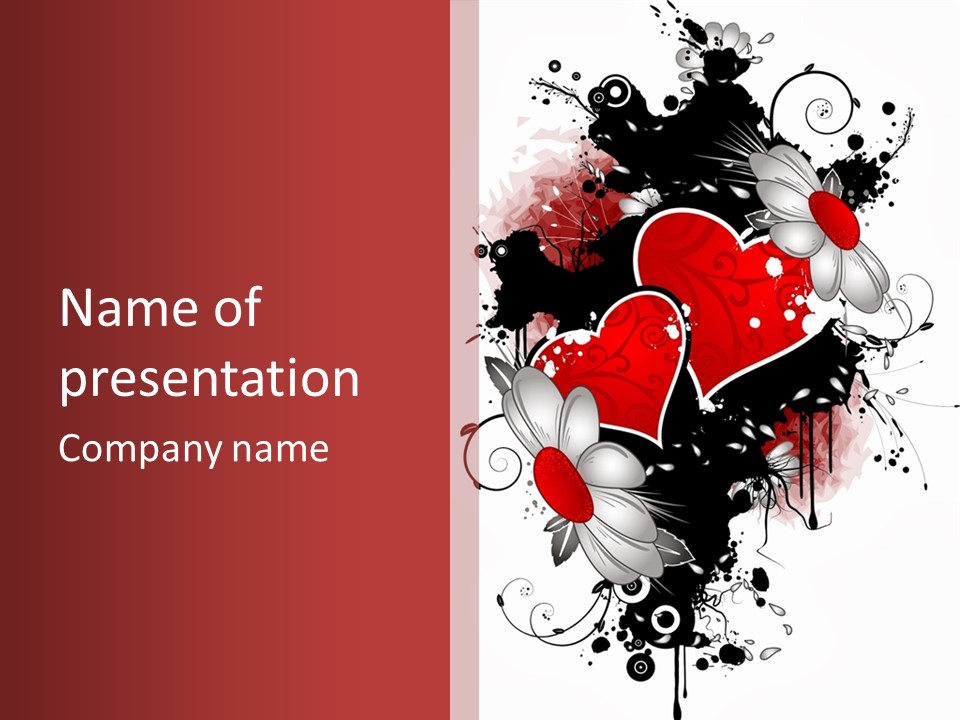 Grungy Valentine Stock Vector Illustration: PowerPoint Template