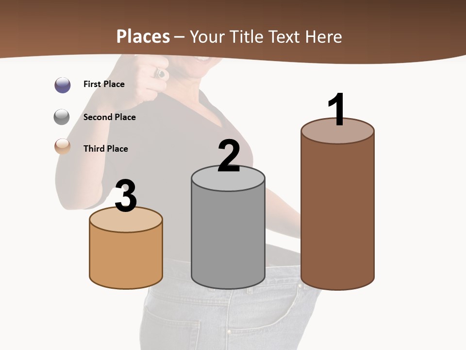 Pretty Brunette Having Lost A Big Deal Of Weight PowerPoint Template