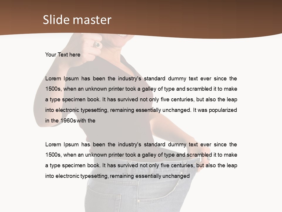 Pretty Brunette Having Lost A Big Deal Of Weight PowerPoint Template