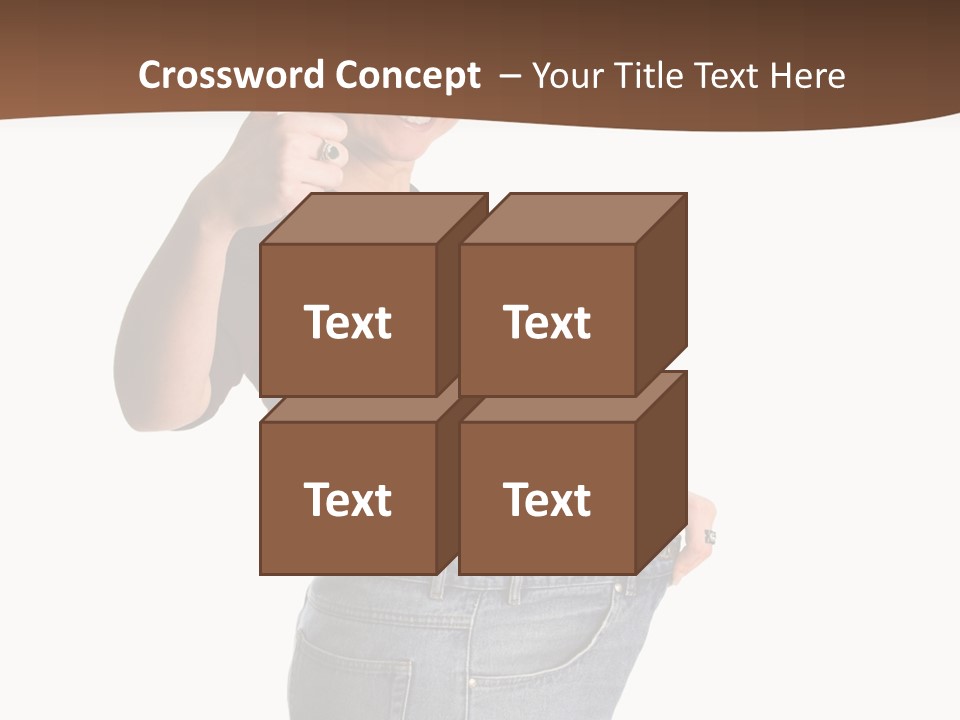 Pretty Brunette Having Lost A Big Deal Of Weight PowerPoint Template