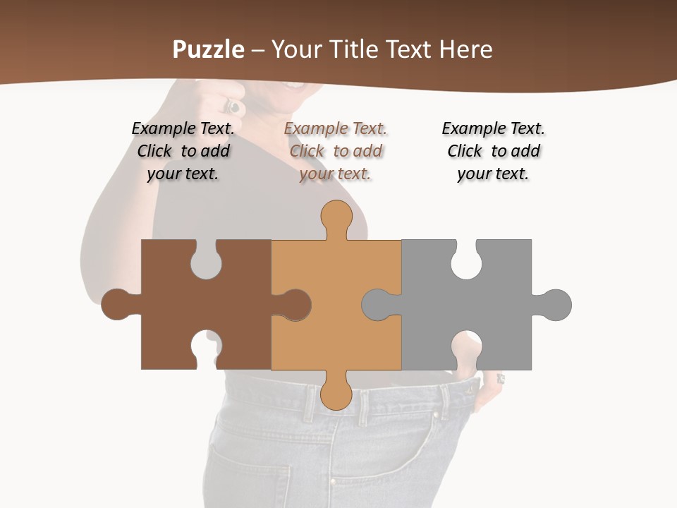 Pretty Brunette Having Lost A Big Deal Of Weight PowerPoint Template