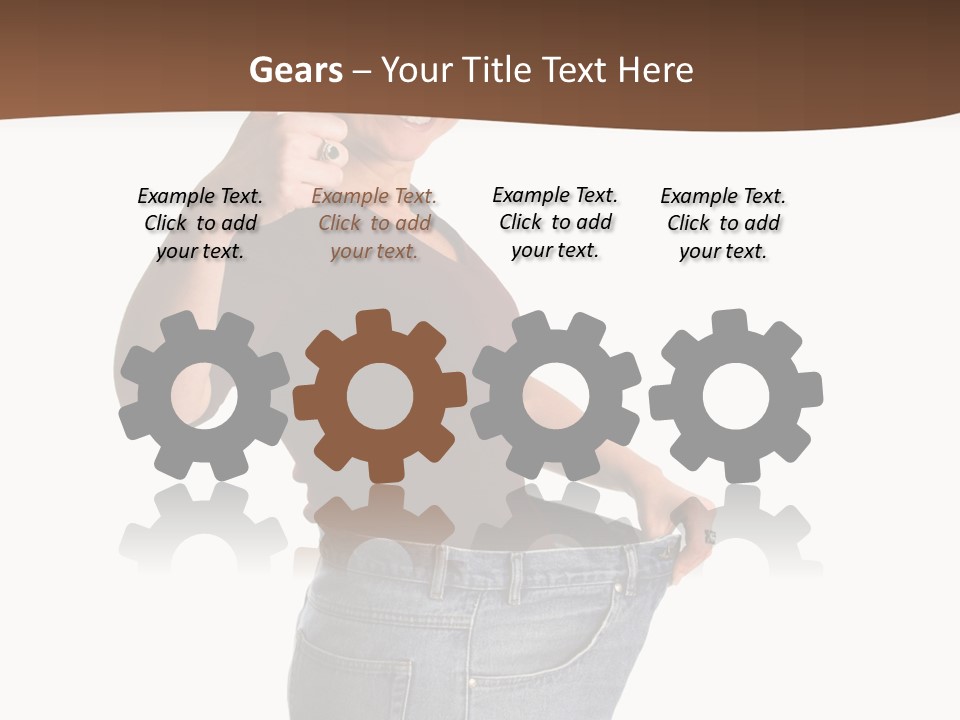 Pretty Brunette Having Lost A Big Deal Of Weight PowerPoint Template