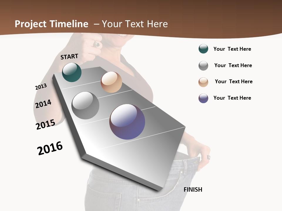 Pretty Brunette Having Lost A Big Deal Of Weight PowerPoint Template