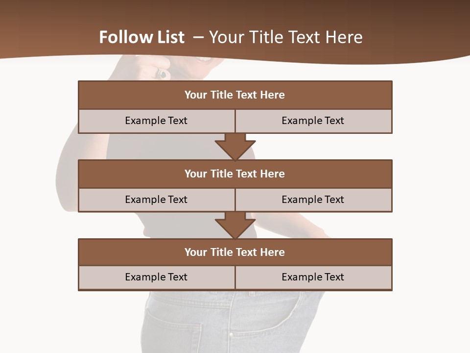 Pretty Brunette Having Lost A Big Deal Of Weight PowerPoint Template