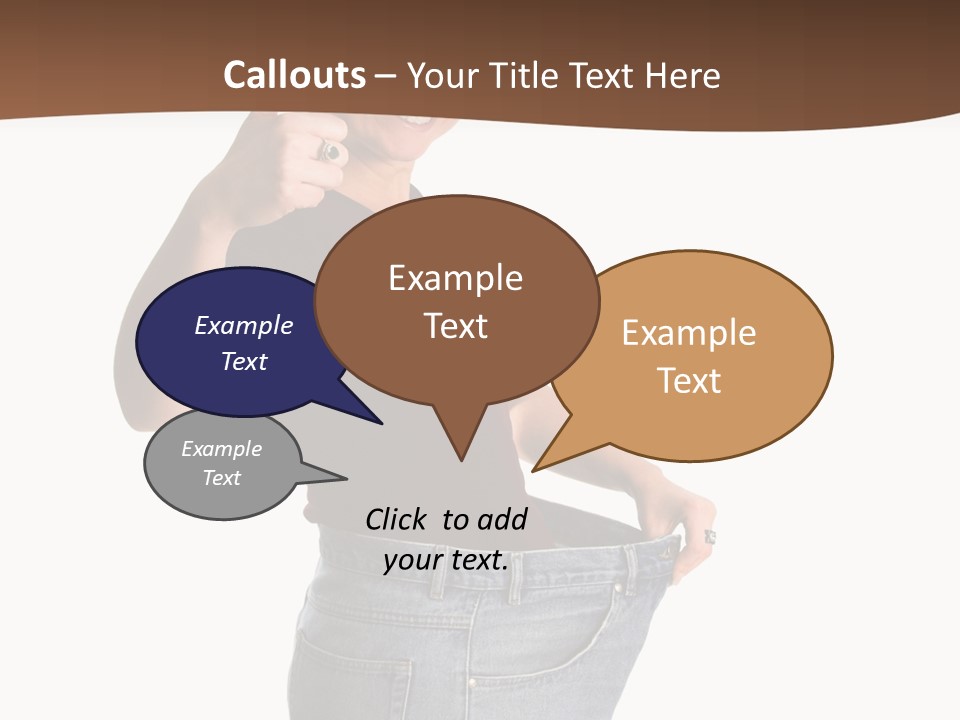 Pretty Brunette Having Lost A Big Deal Of Weight PowerPoint Template