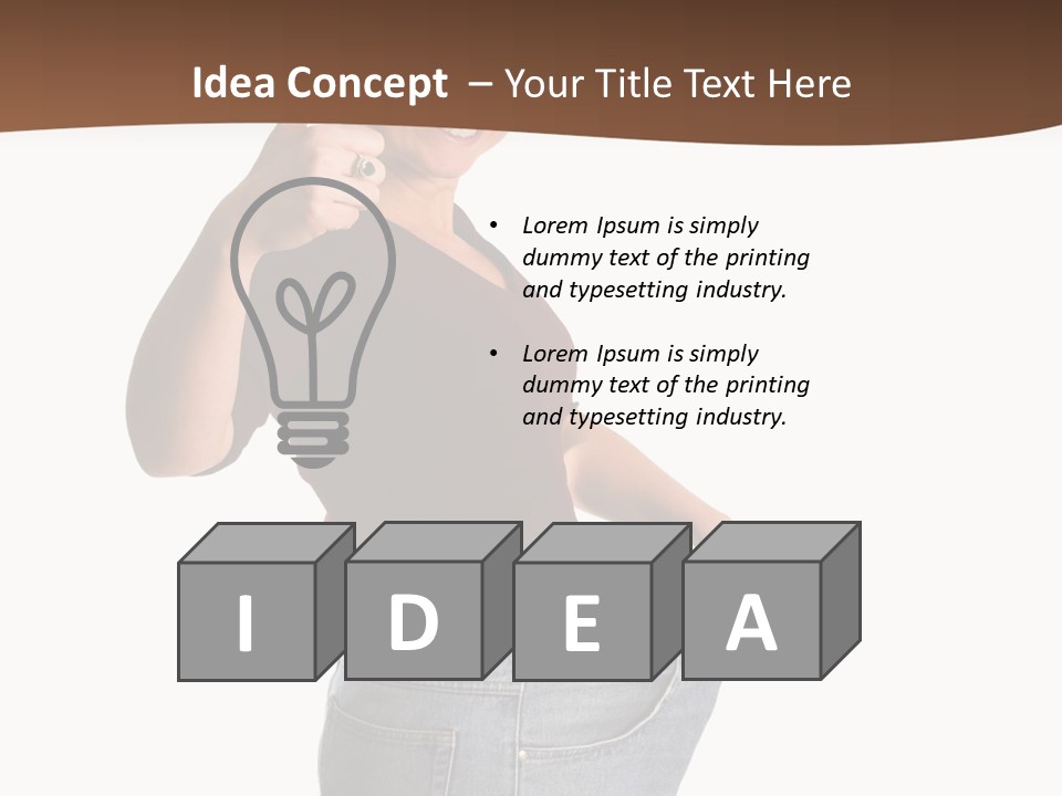 Pretty Brunette Having Lost A Big Deal Of Weight PowerPoint Template