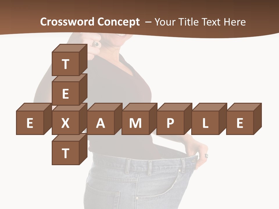 Pretty Brunette Having Lost A Big Deal Of Weight PowerPoint Template