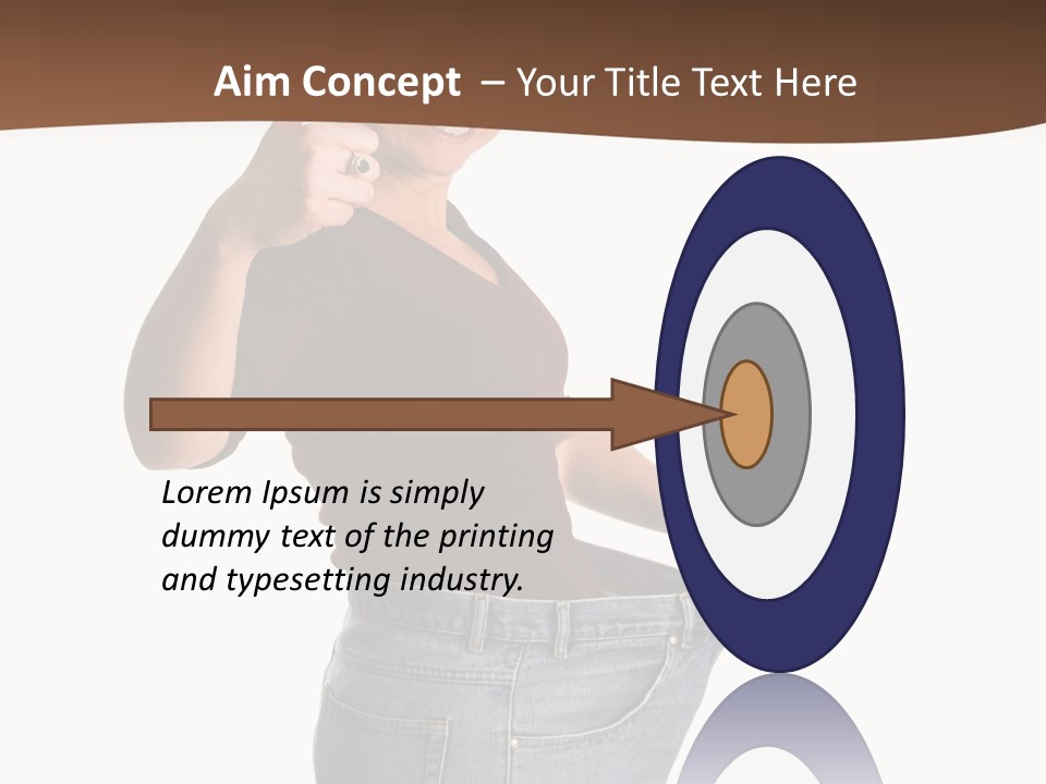 Pretty Brunette Having Lost A Big Deal Of Weight PowerPoint Template