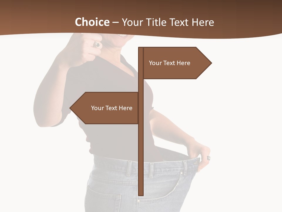 Pretty Brunette Having Lost A Big Deal Of Weight PowerPoint Template