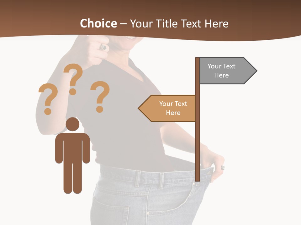 Pretty Brunette Having Lost A Big Deal Of Weight PowerPoint Template