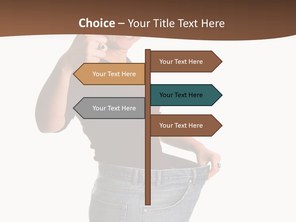 Pretty Brunette Having Lost A Big Deal Of Weight PowerPoint Template