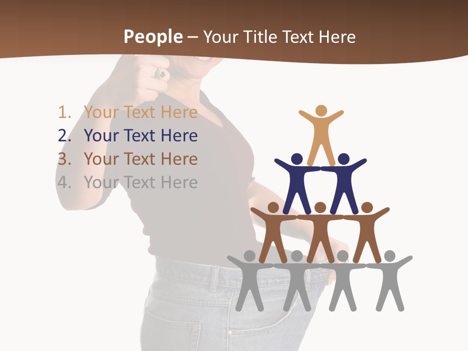 Pretty Brunette Having Lost A Big Deal Of Weight PowerPoint Template