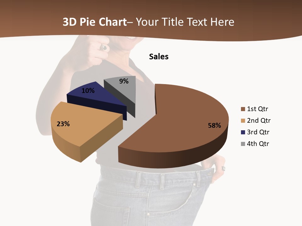 Pretty Brunette Having Lost A Big Deal Of Weight PowerPoint Template