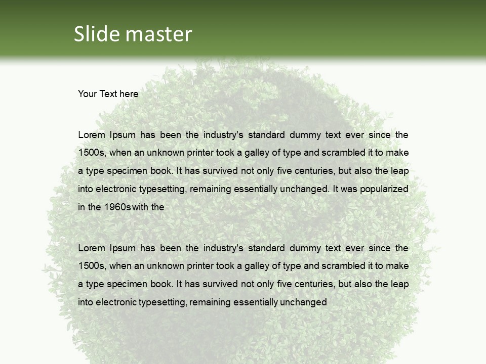 Green Plant Globe With North And South America Over White Background PowerPoint Template