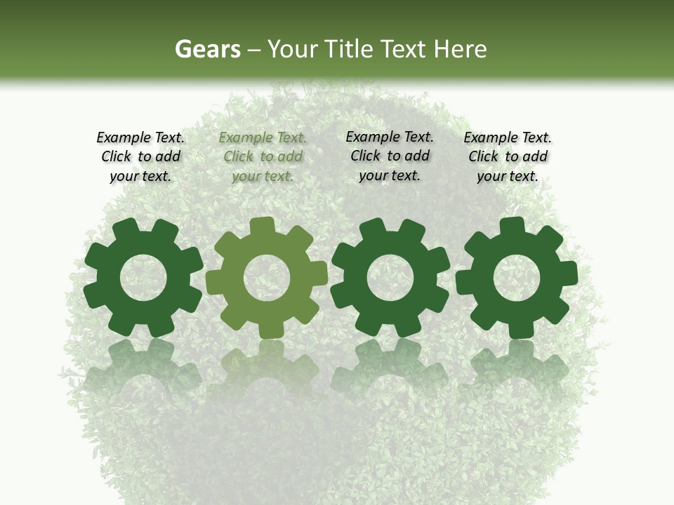 Green Plant Globe With North And South America Over White Background PowerPoint Template