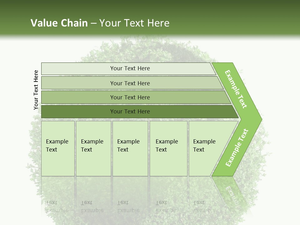 Green Plant Globe With North And South America Over White Background PowerPoint Template