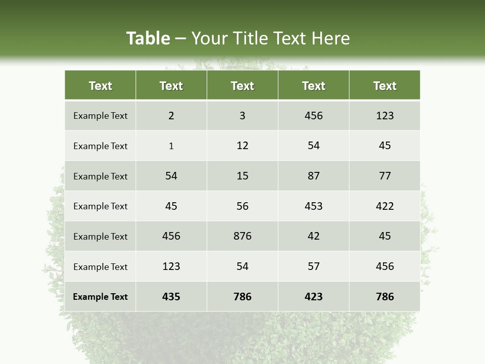 Green Plant Globe With North And South America Over White Background PowerPoint Template