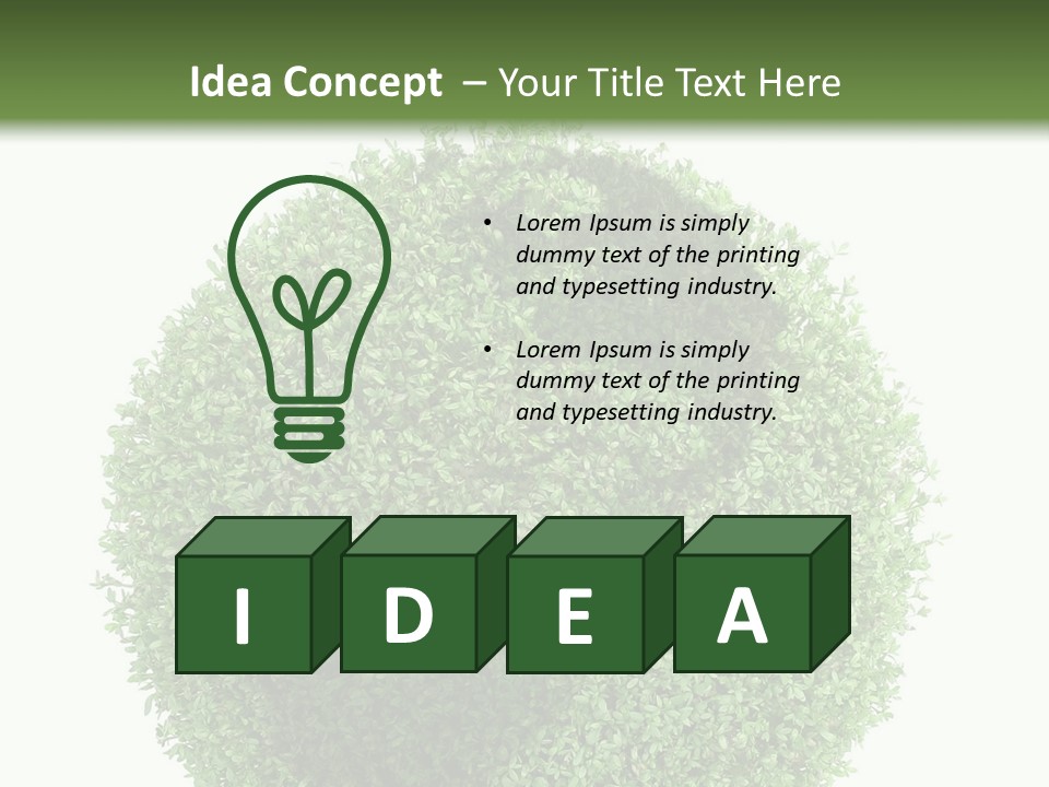 Green Plant Globe With North And South America Over White Background PowerPoint Template