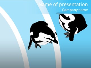 Pair Of Penguins Do The Waltz PowerPoint Template