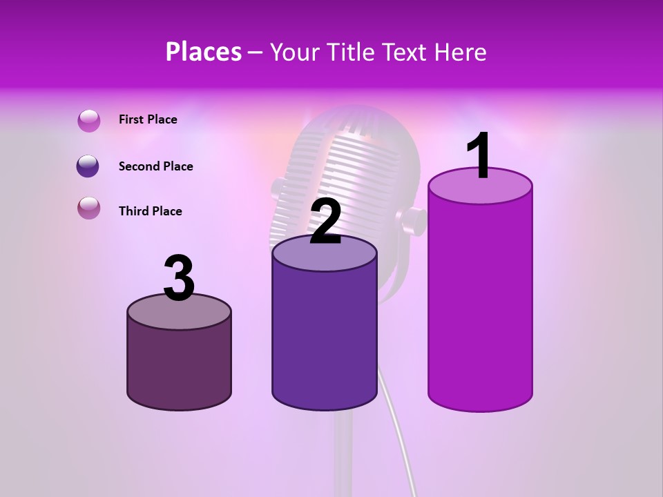 Retro Microphone With Reflectors On Background PowerPoint Template