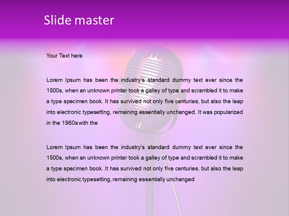 Retro Microphone With Reflectors On Background PowerPoint Template