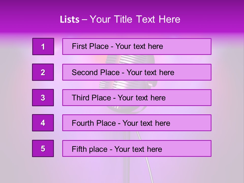 Retro Microphone With Reflectors On Background PowerPoint Template