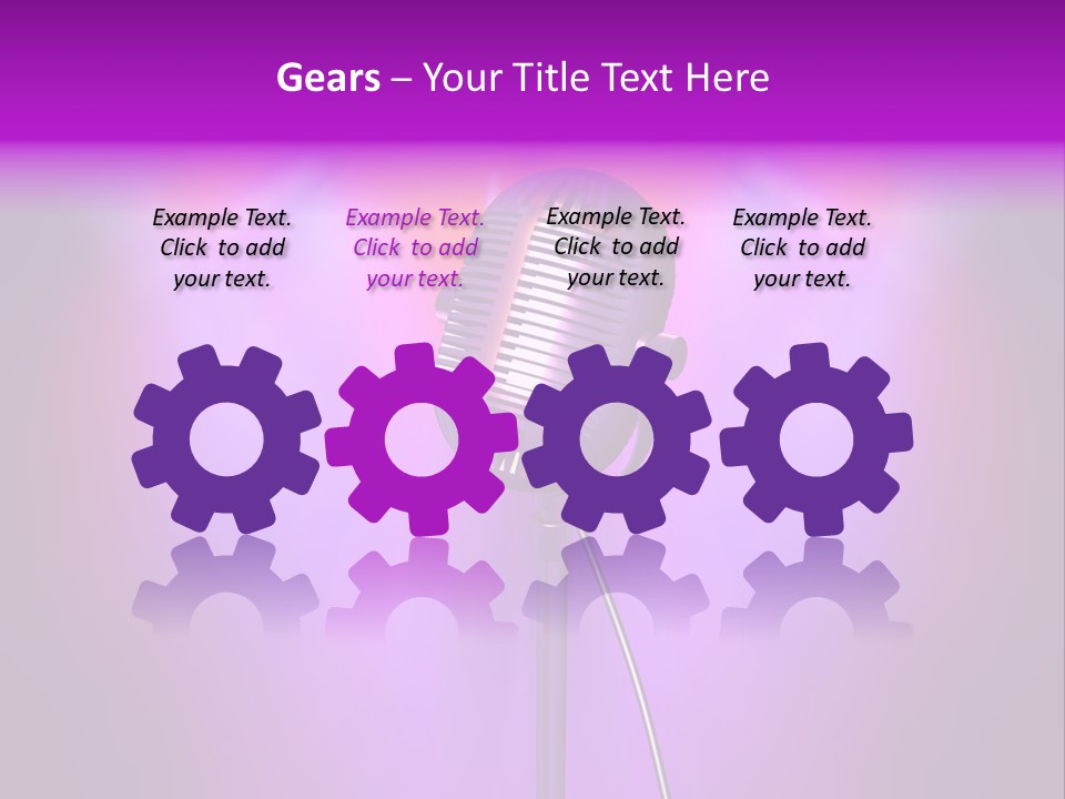 Retro Microphone With Reflectors On Background PowerPoint Template