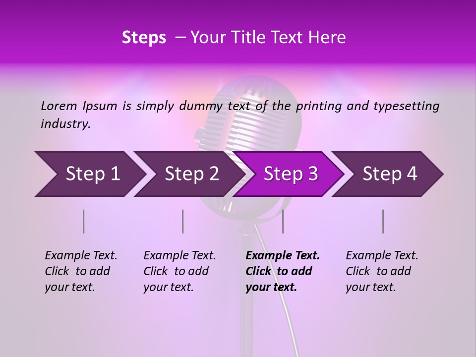 Retro Microphone With Reflectors On Background PowerPoint Template