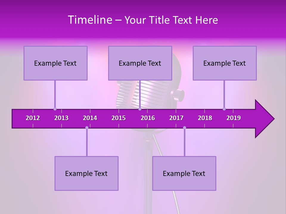Retro Microphone With Reflectors On Background PowerPoint Template