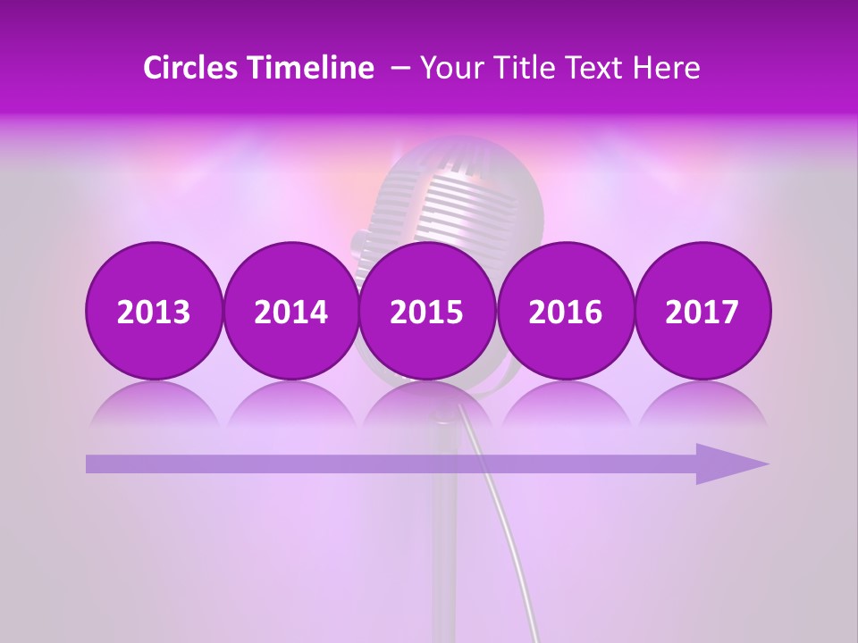 Retro Microphone With Reflectors On Background PowerPoint Template