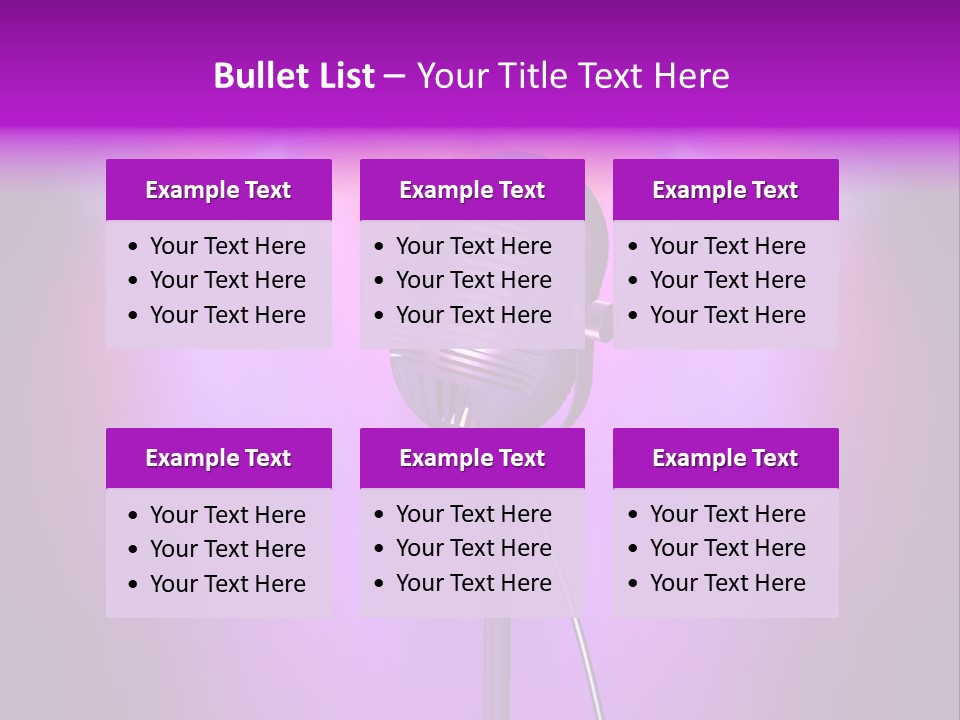 Retro Microphone With Reflectors On Background PowerPoint Template