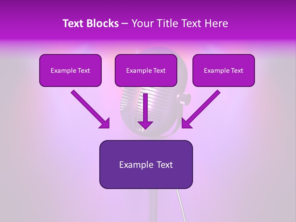 Retro Microphone With Reflectors On Background PowerPoint Template
